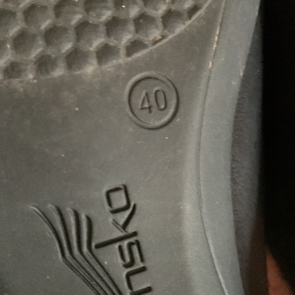 Dansko Fae Burnished Leather Block Heel Slip-On In Black Nubuck EU 40 US 9.5 -10 - Picture 5 of 8